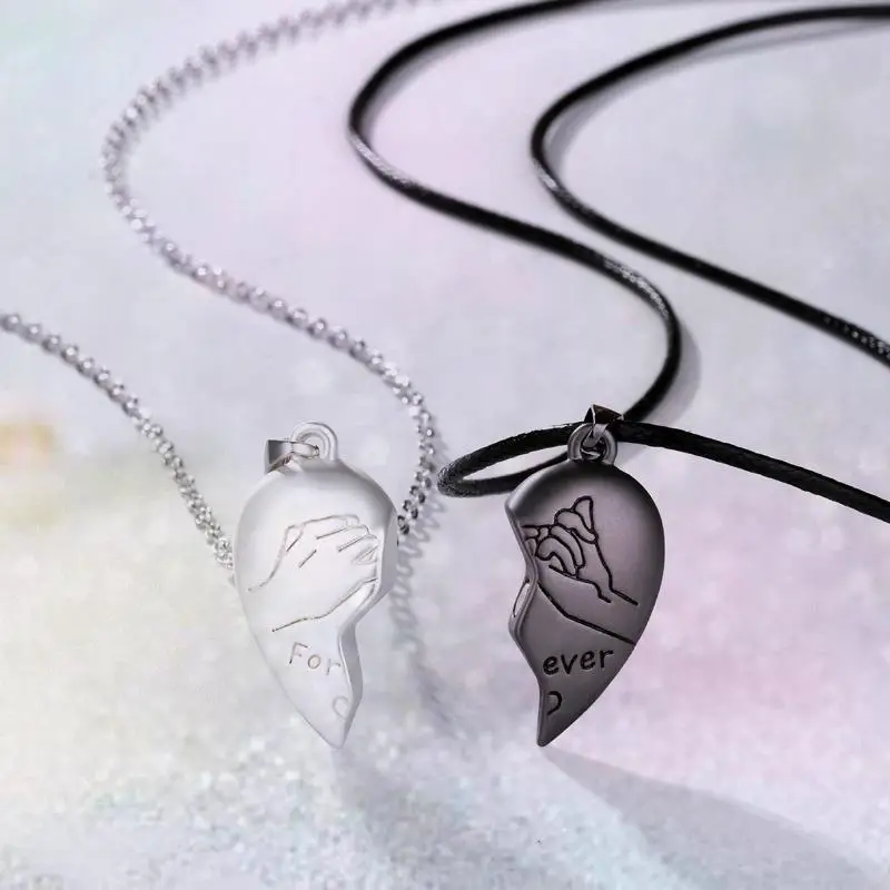 Magnetic Love Heart Couple Necklace For Lovers Gothic Punk - Temu