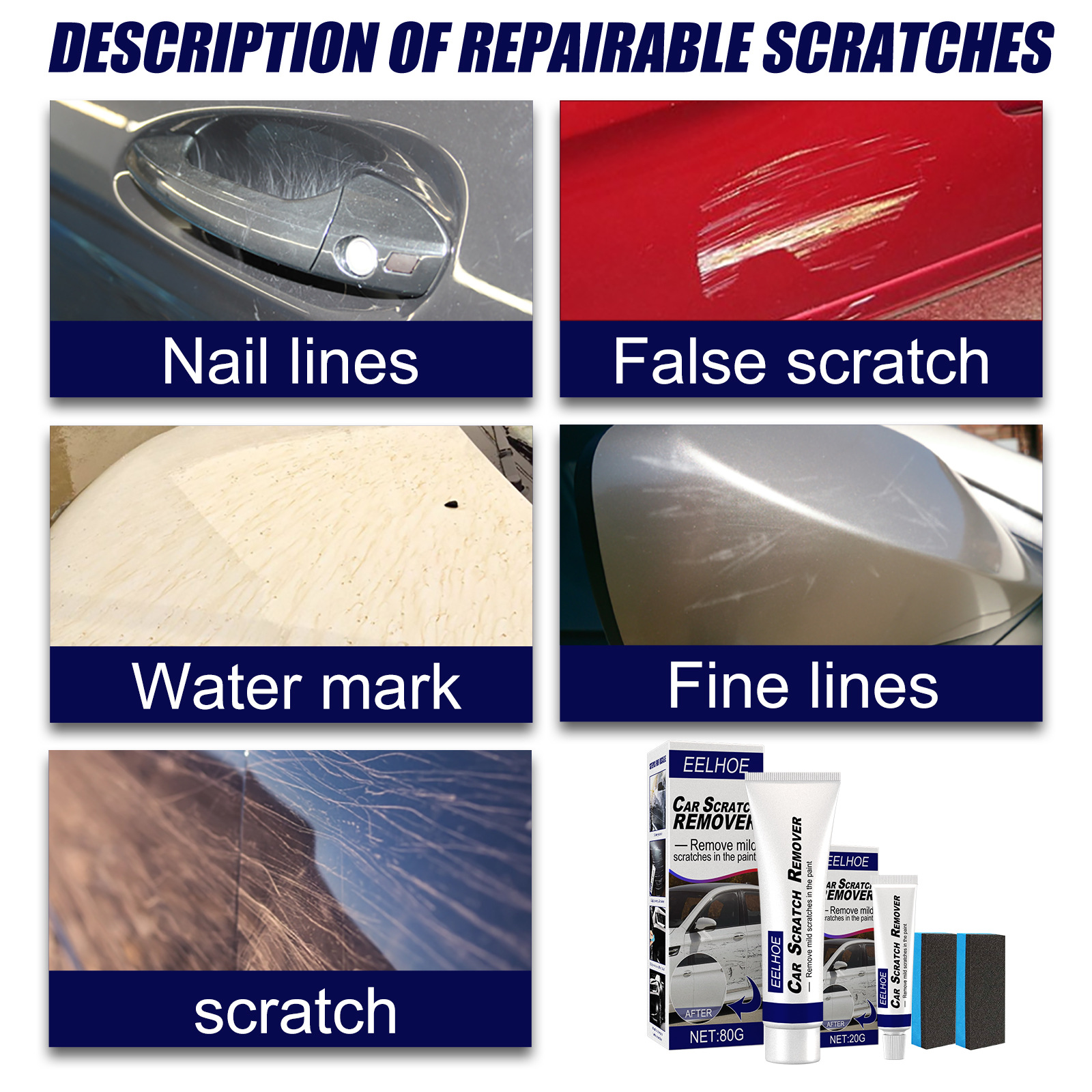  Scratch Repair Wax for Car, Car Scratch Remover Kit,  Professional Car Paint Scratch Repair Agent, Car Resurfacing Polisher  Scratch Repair Paste Vehicle Paint Care, Scratch Repair and Renew  (2bottles) : Automotive