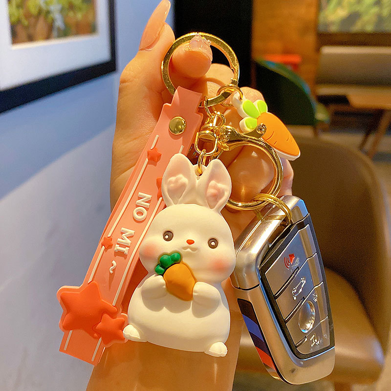 1pc Car Key Chain 3d Cute Cartoon Rabbit Design Pendant Car Key Ring With  Lanyard For Car Key Accessories Car Decorations For Car Keys - Automotive -  Temu