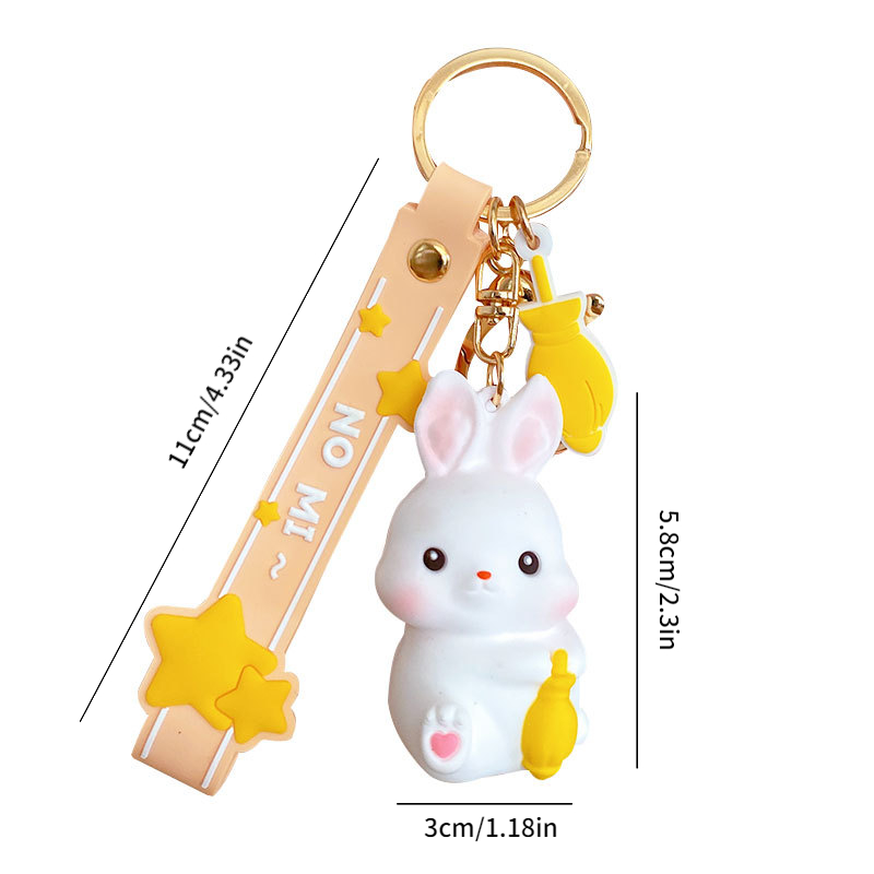 1pc Car Key Chain 3d Cute Cartoon Rabbit Design Pendant Car Key Ring With  Lanyard For Car Key Accessories Car Decorations For Car Keys - Automotive -  Temu