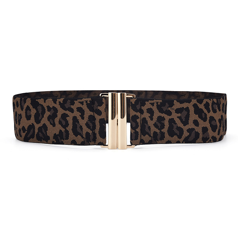 Womens Leopard Print Belt Elastic Waist Cover Down Jacket Belt Dress Waist  Cover Canvas Belt Girls Pair Buckle Belt, Free Shipping, Free Returns
