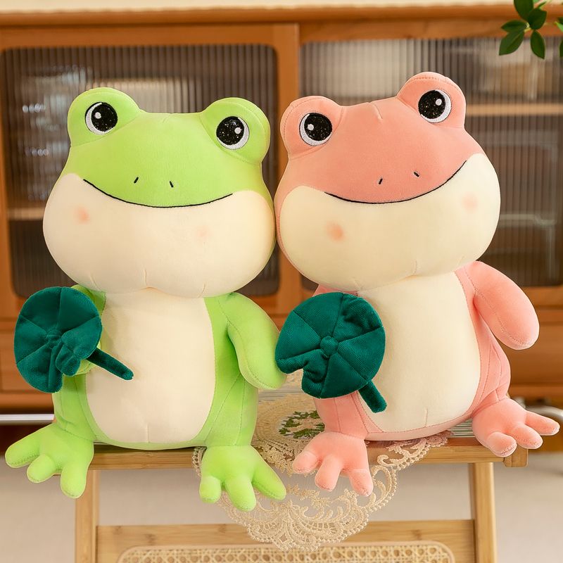 Cute Smiling Lotus Leaf Frog Plush Toy Doll Doll - Temu