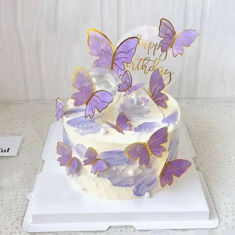 10pcs Décorations de gâteaux en forme de papillon doré - Temu