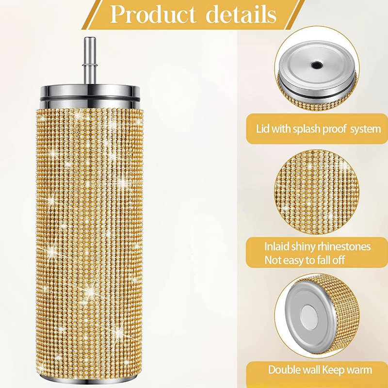 Bling Thermal Bottle Double Stainless Steel Water Cup - Temu