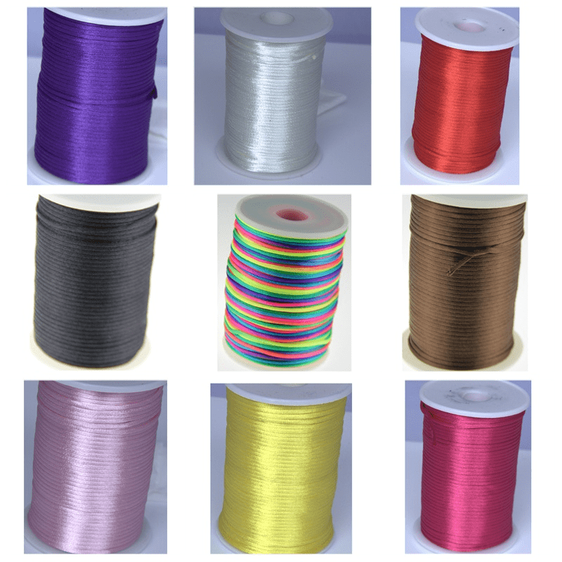 100yards Nylon Rattail Satin Silk Trim Cord Beading String - Temu