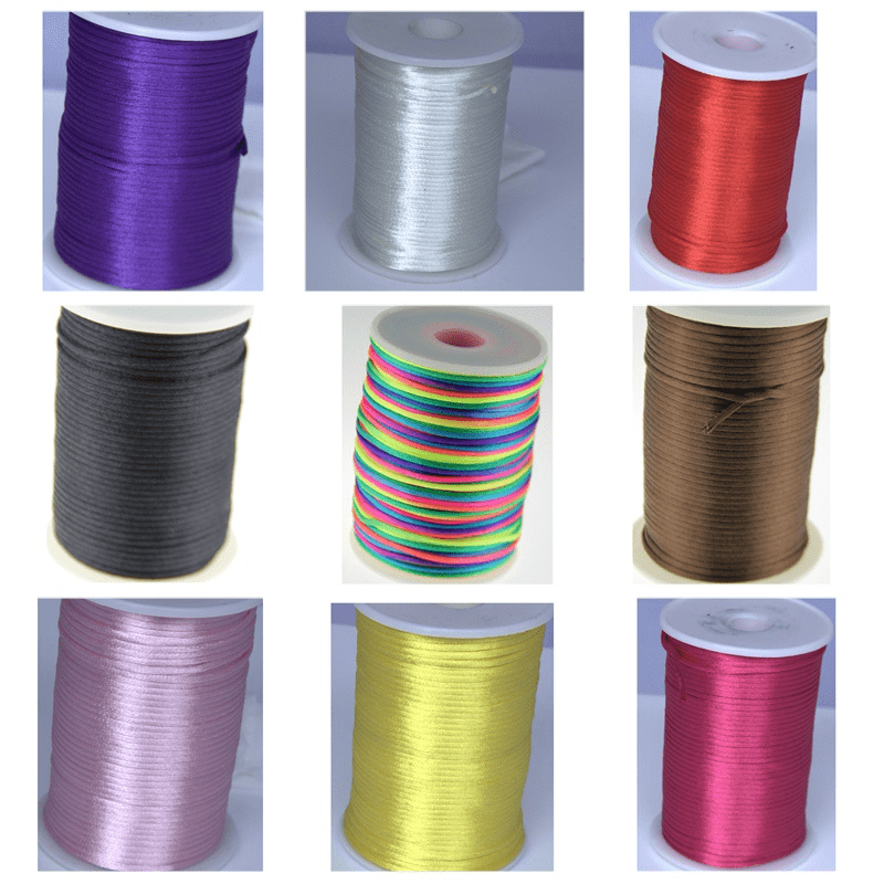 100yards Nylon Rattail Satin Silk Trim Cord Beading String Temu