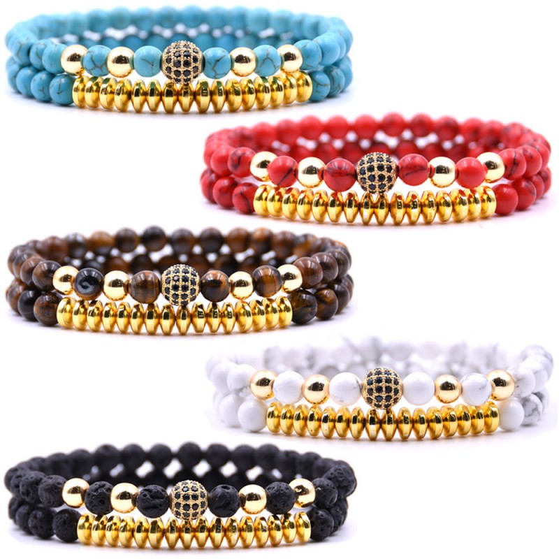 Pulseras Para Hombre Mujer Piedras Naturales Incrus Circonia