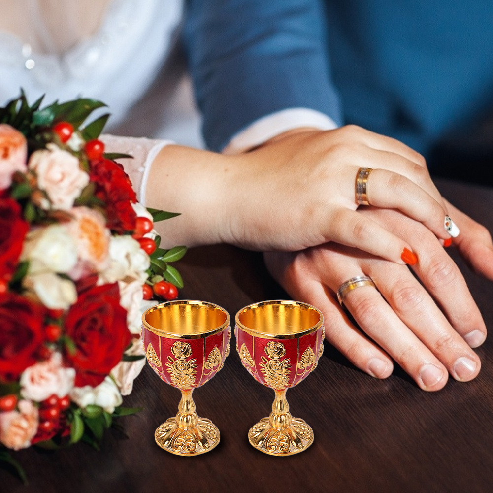 pequeña clásica, copas de vino, patrón de tallado, creativo, elegante,  hecho a mano, taza, de boda, fi, decoración, regalos Oro rosado Soledad Copa  de vino