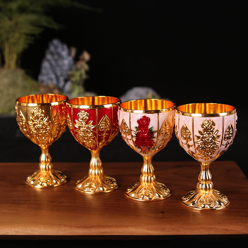 pequeña clásica, copas de vino, patrón de tallado, creativo, elegante,  hecho a mano, taza, de boda, fi, decoración, regalos Oro rosado Soledad Copa  de vino