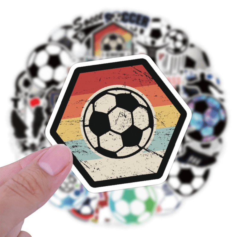 50 PCS Football Stickers Cartoon Sports Stickers DIY Waterproof