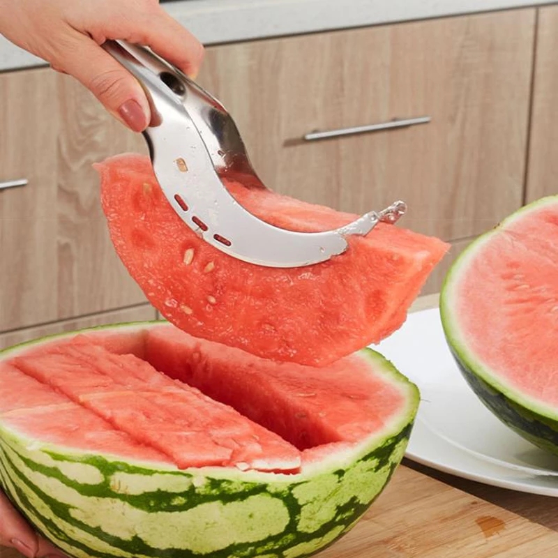 Dropship 1pc Watermelon Cutter Slicer, Stainless Steel Watermelon Cube  Cutter Quickly Safe Watermelon Knife, Fun Fruit Salad Melon Cutter For  Kitchen Gadget to Sell Online at a Lower Price