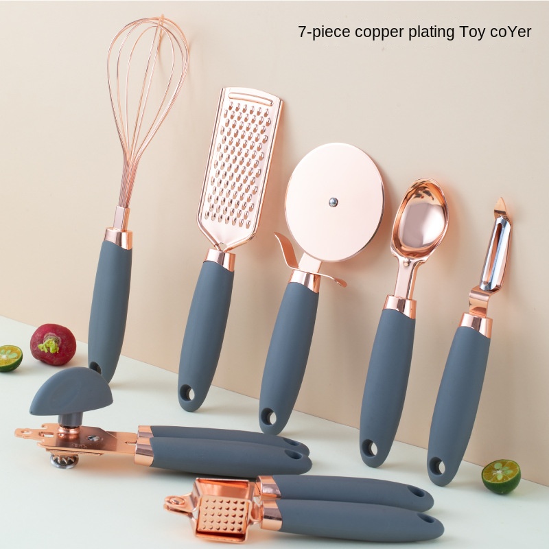 4/6PCS Kitchen Utensils Set with Electroplate Gold Coating Food