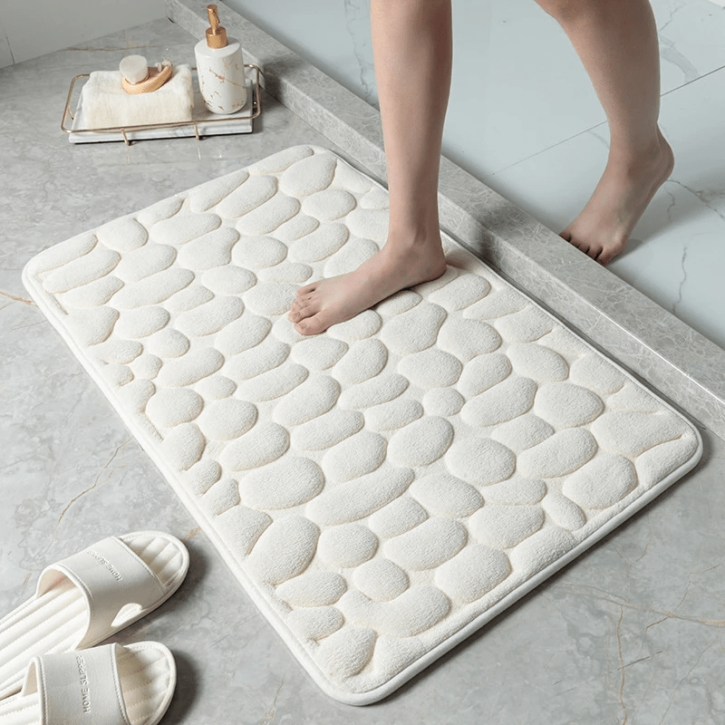 Pebble Embossed Bath Mat, Bathroom Non-slip Rug, Bathtub Side Carpet, Shower  Room Door Mat, Memory Foam Mat - Temu