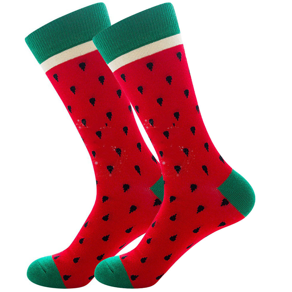 1pair Unisex Colorful Fruit Print Cotton Socks Novelty Crew Socks For ...