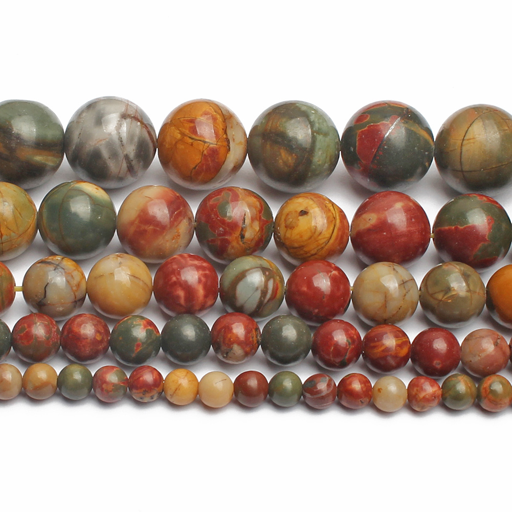 Natural Fancy Jasper / Indian Agate Beads, Round, about 2mm 3mm, Length 15”