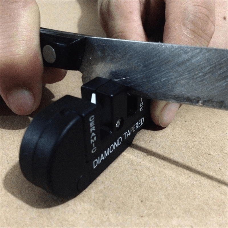Outdoor Pocket EDC Folding Knife Sharpener Ceramic Carbide Diamond Tapered  Tool