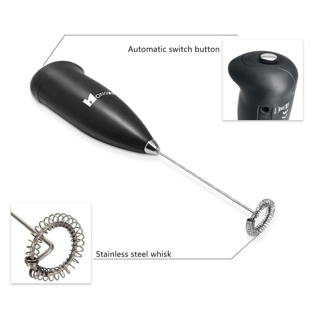 Hot Sale Milk Frother Handheld Battery Operated Electric Whisk For Coffee,  Lattes, Egg Beater,Cappuccino, Hot Chocolate, Sleek Drink Mixer