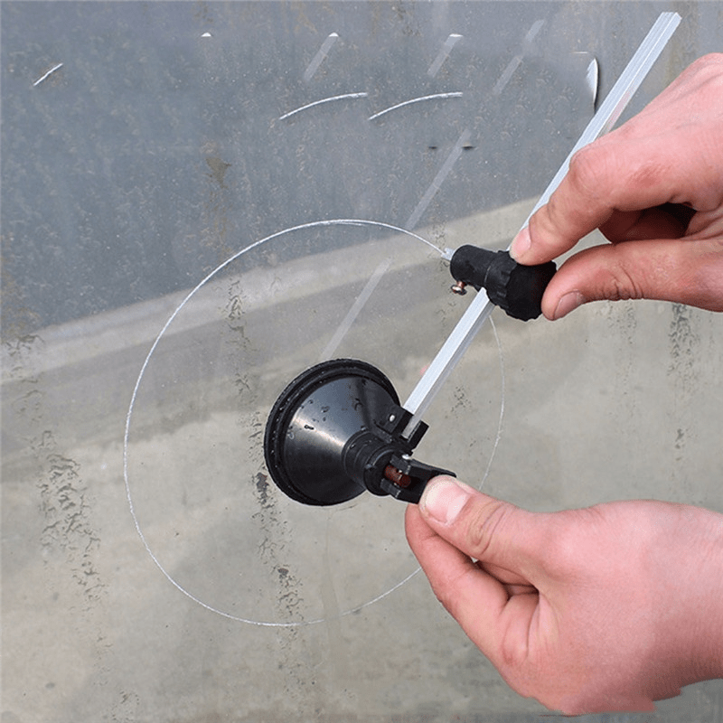 1 pieza de herramienta de corte de vidrio, brújulas de rueda, cortador de  círculos de vidrio con ventosa, cortador de botellas de vidrio circular