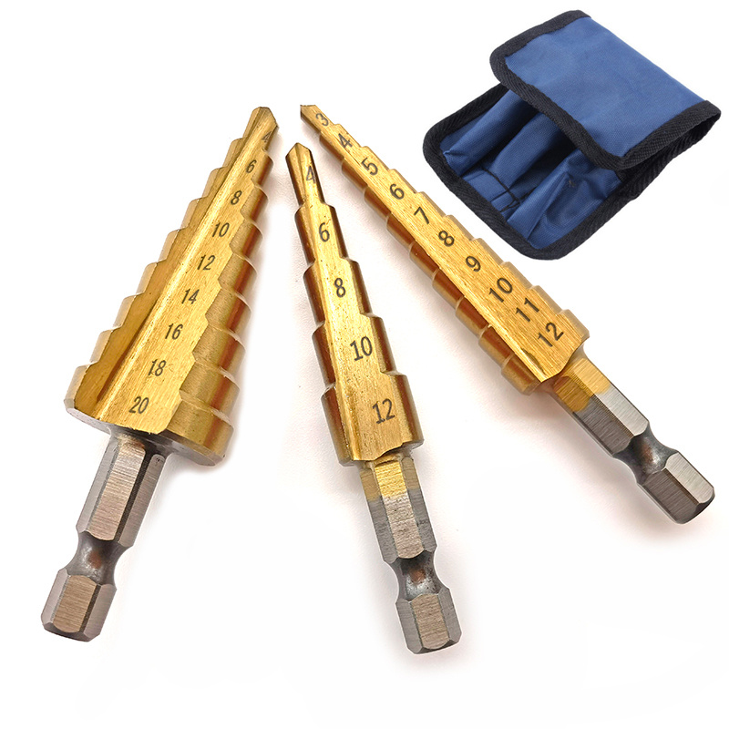 Step Drill Bit Set Titanium Coated High Speed Steel Drill - Temu