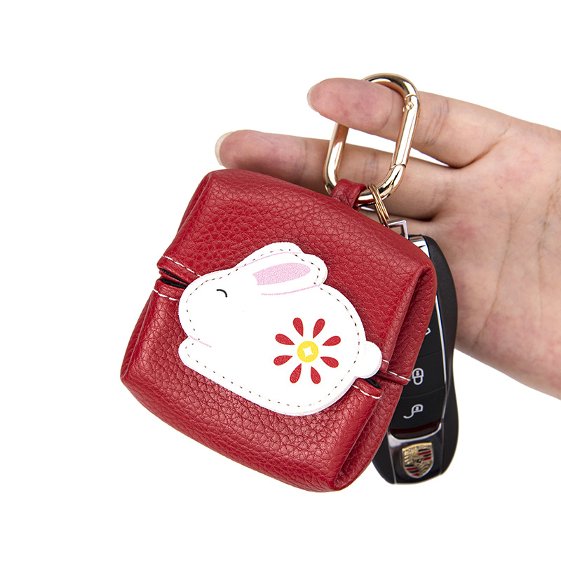 Cartoon Clear Coin Purse Pouch with Keyring Cute Wallet Portable Waterproof  Mini Storage Bag Lipstick Key Earphone Organizer