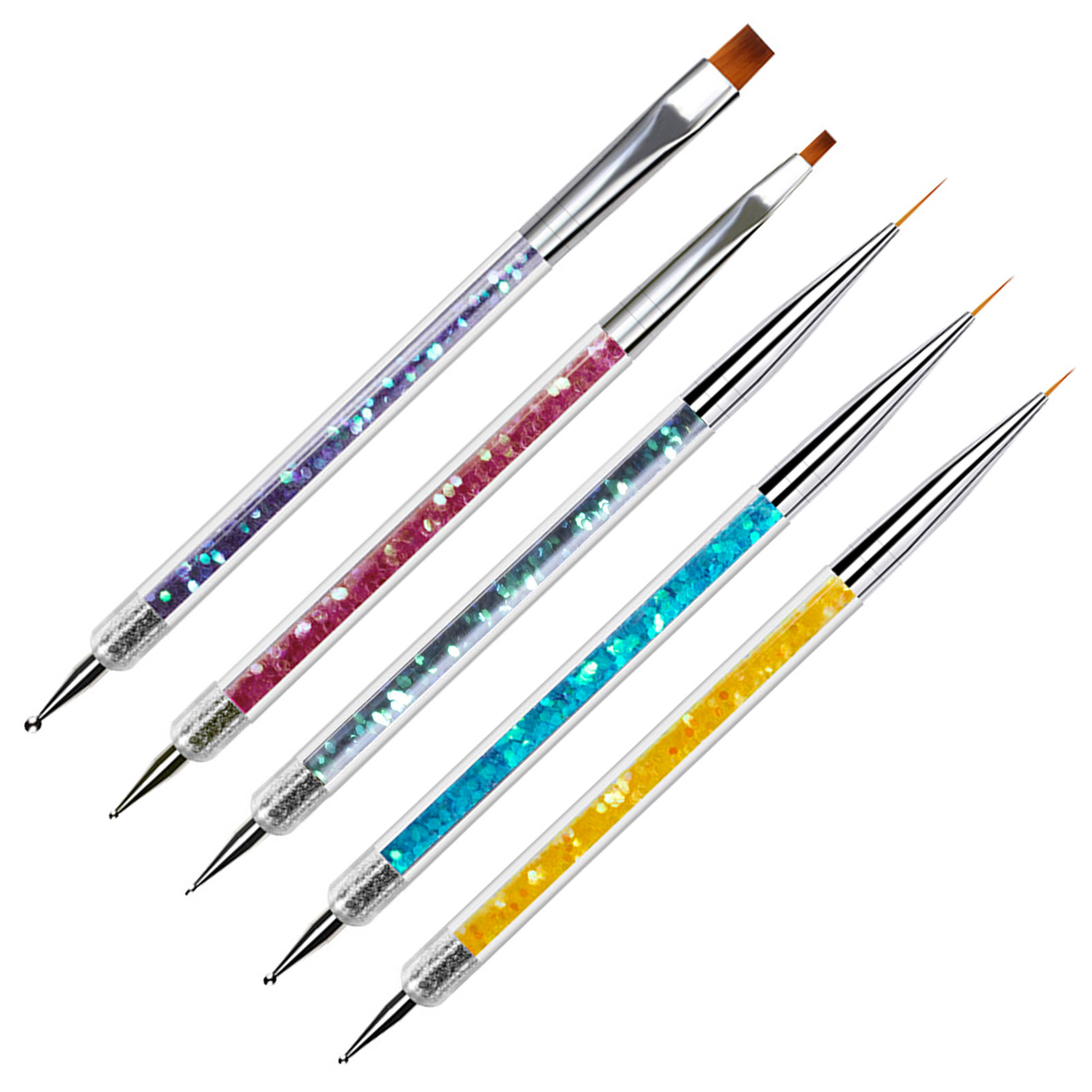 Uv Gel Nail Brush Set - 15 Silicone Brushes And Dotting Pen For