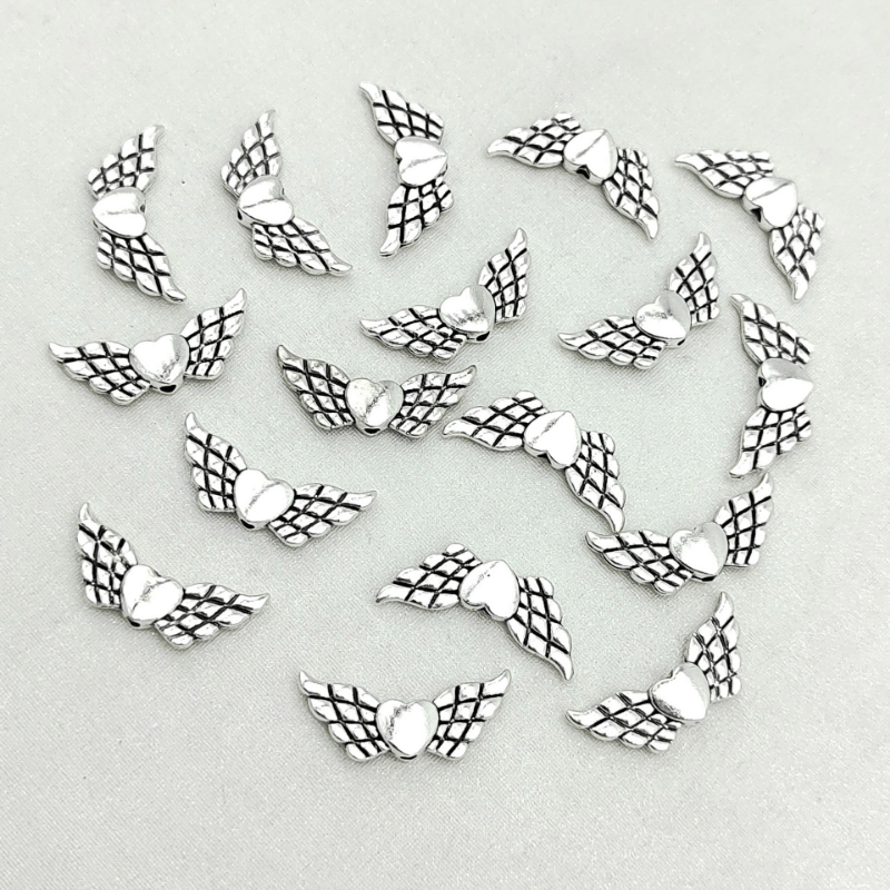 

20pc Tibetan Silver Angel Fairy Wings Charm Spacer Beads Diy Bracelet Pendant Necklace Fitting Making Jewelry Making Cr