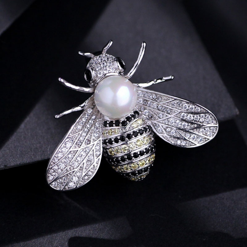 1 pieza vintage con diamante de imitación de abeja pines para mujeres  femenino retro esmalte insecto Broches Bisutería regalo, Moda de Mujer