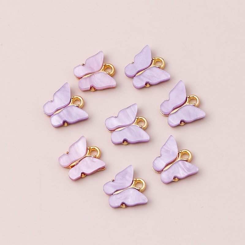 10pcs 13x13mm 11 Color Resin Animal Butterfly Charms for Jewelry Making  Pendants Necklaces Cute Earrings DIY Handmade Accessories