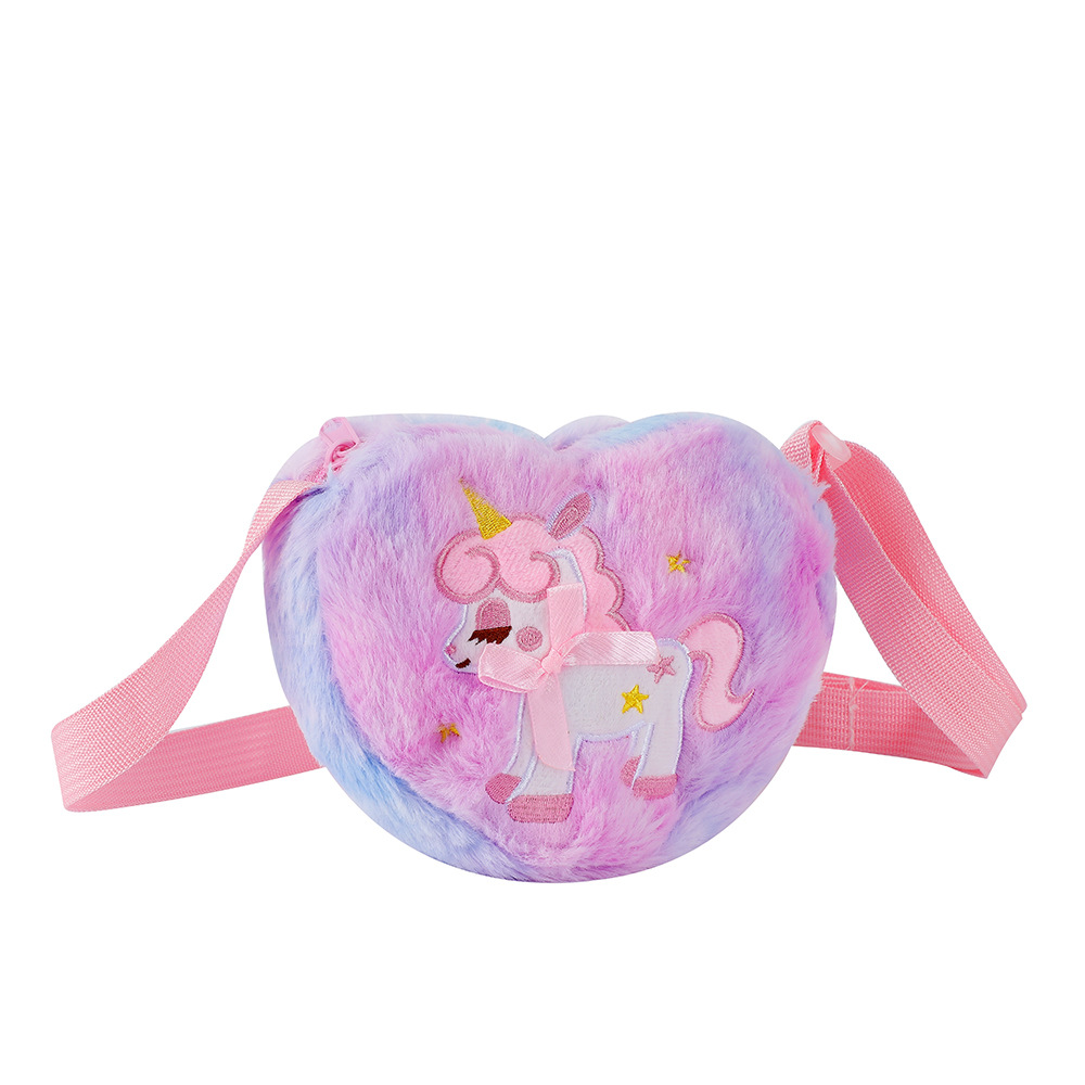 Unicorn Latch Hook Pouch and Heart Needlepoint Cross Body Bag Pre Printed Arts  and Crafts Sewing kit Pink
