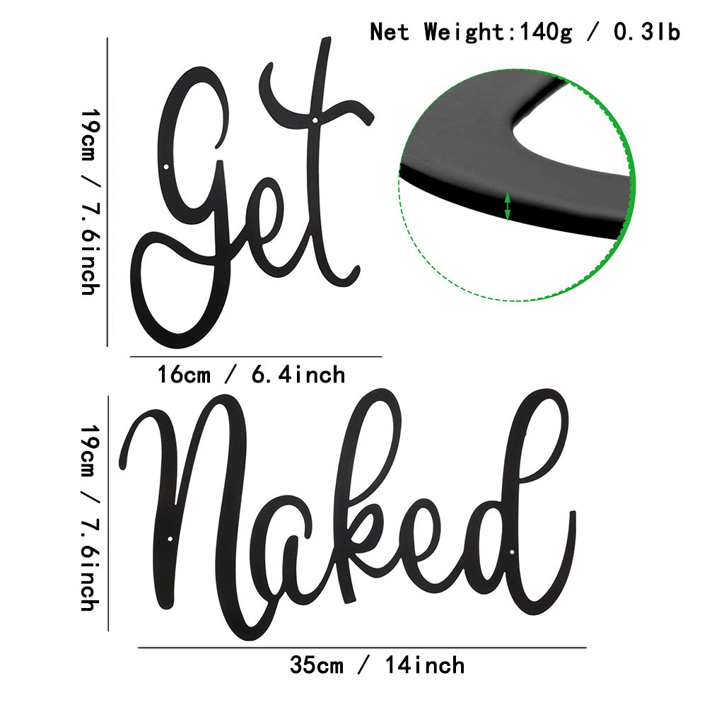 Get Naked Words Wall Art Letter Signs Black Cutout Metal - Temu Australia