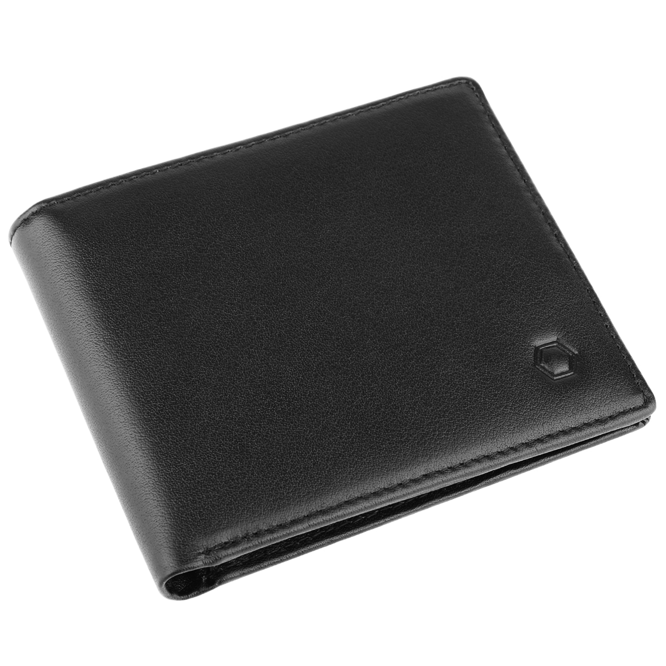 Rfid Blocking Cowhide Leather Bifold Wallet For Men With 2 Id Windows Black  Carbon Fiber - Temu