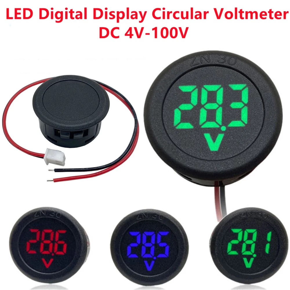Voltmètre LED ampèremètre voltmètre ampèremètre ampèremètre voltmètre jauge  voiture moto DC 12-24V double LED voltmètre numérique