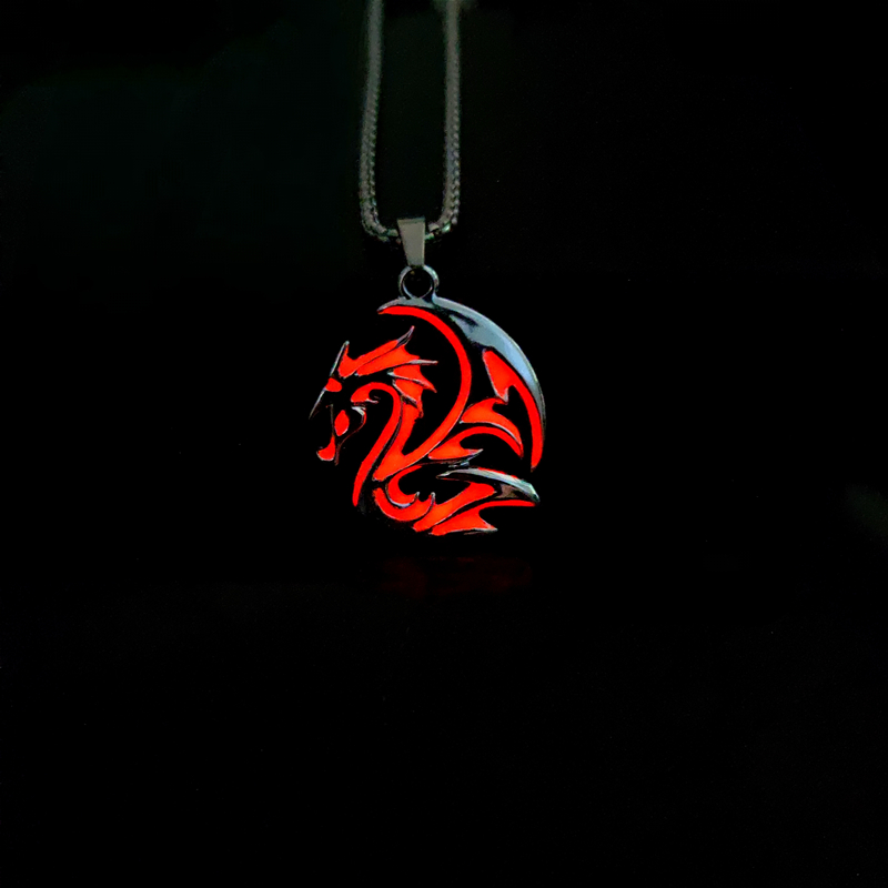 TEMU Glow In The Necklace - Luminous Tribal Dragon Pendant Necklace For Men Women Gothic Punk Chain Jewelry Gift