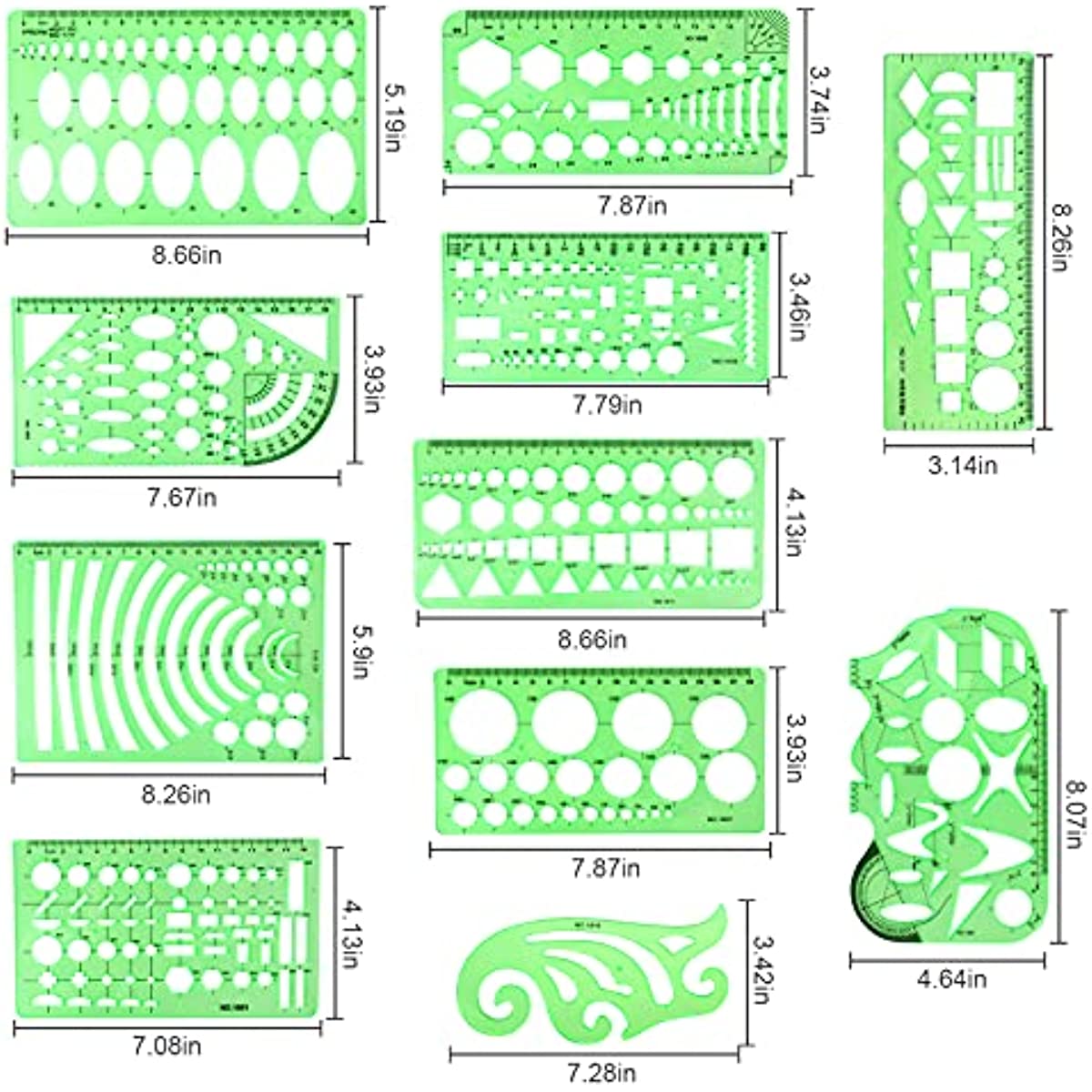  Tamaki Circle Template Circle Round Stencil Templates for  Drafting for Office and School Building Formwork Drawings Templates, Large  and Small Size, 3 Pack : Office Products