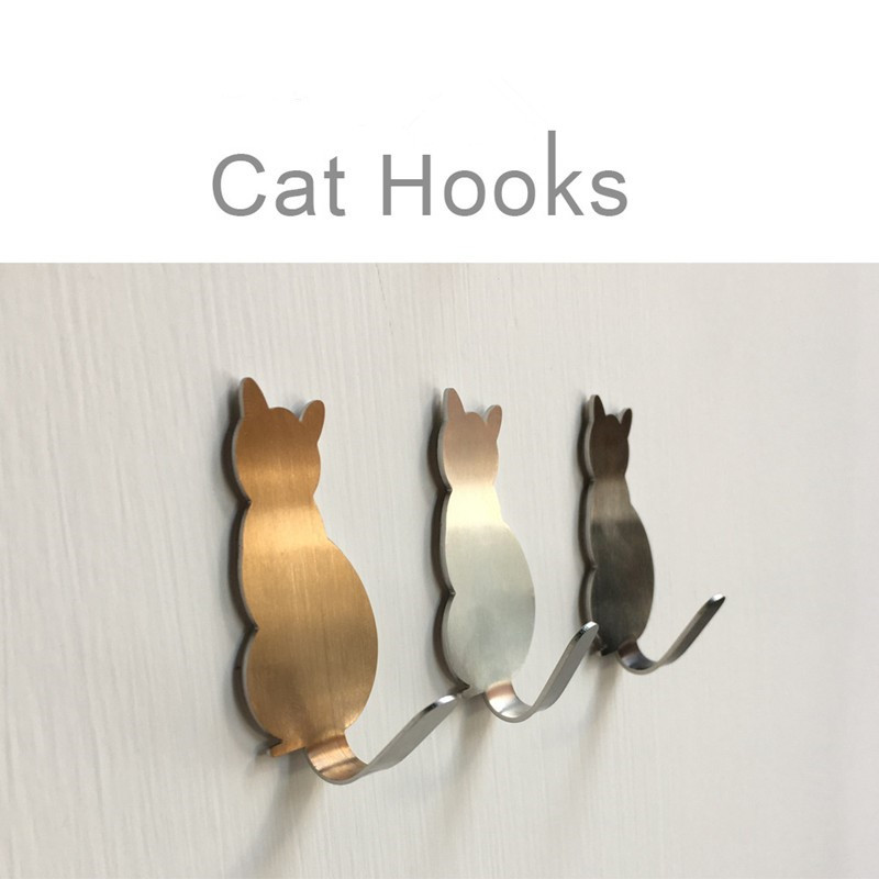Cat Sticky Hook Cartoon Free Punching Traceless Hook Multi - Temu