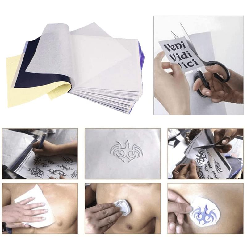 100pcs Tattoo Transfer Pape A4 Size Tattoo Stencil Paper Copy Paper Thermal  Paper for Tattoo Transfer Machine Accessorie