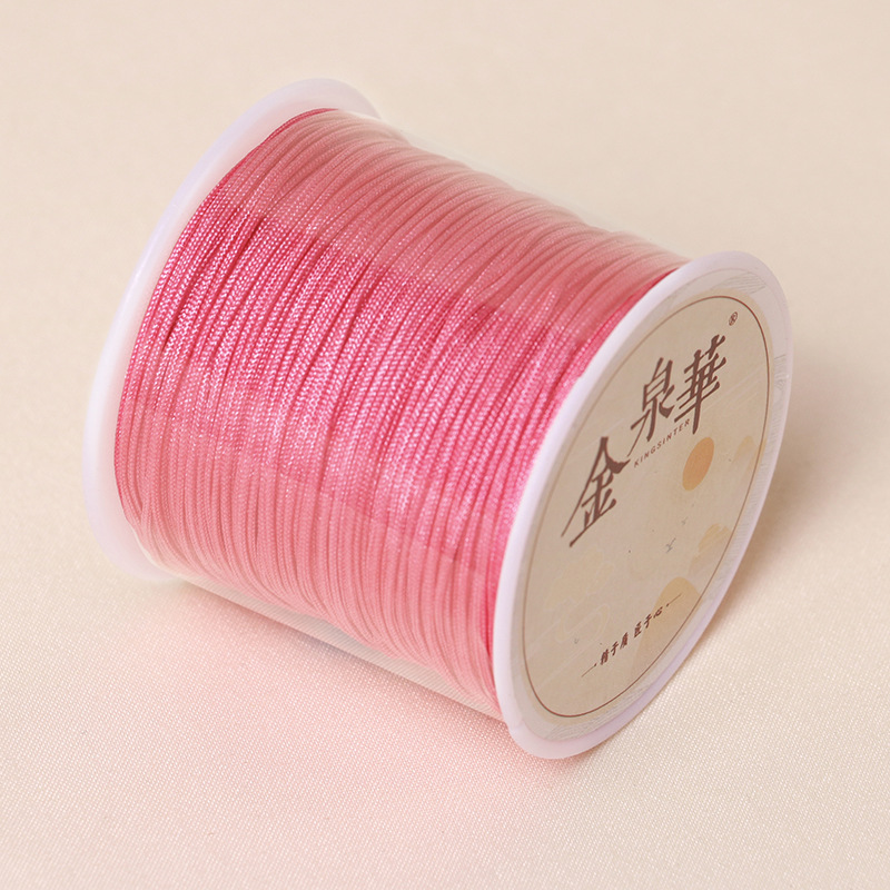 67FT/Roll Nylon Cord 3mm Thick Beading String Chinese Knotting Cord Macrame  Thread for Beading Braided Jewelry Making (Pink)