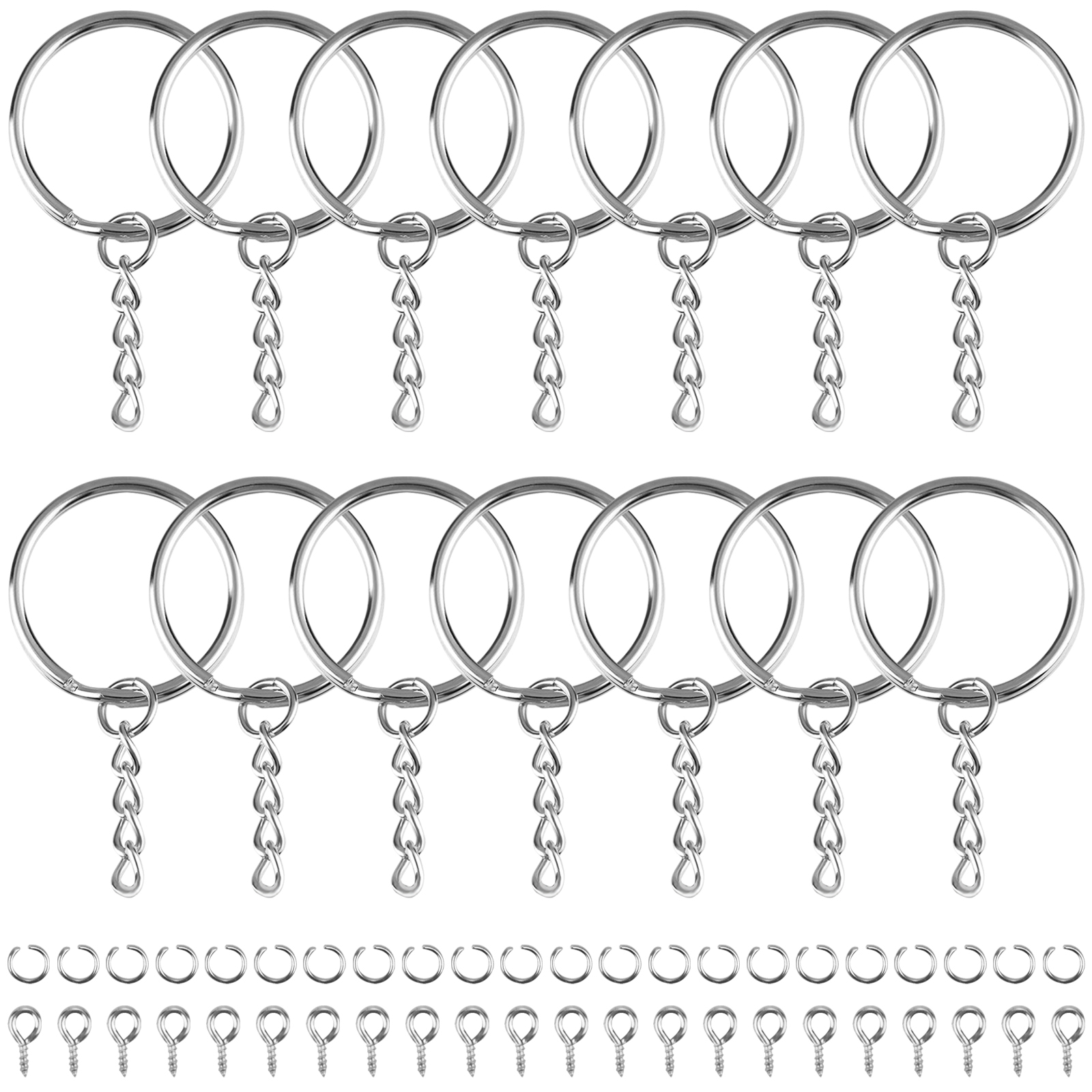 Nickel Plated Metal Buckle Open Jump Rings Key Ring With Key - Temu