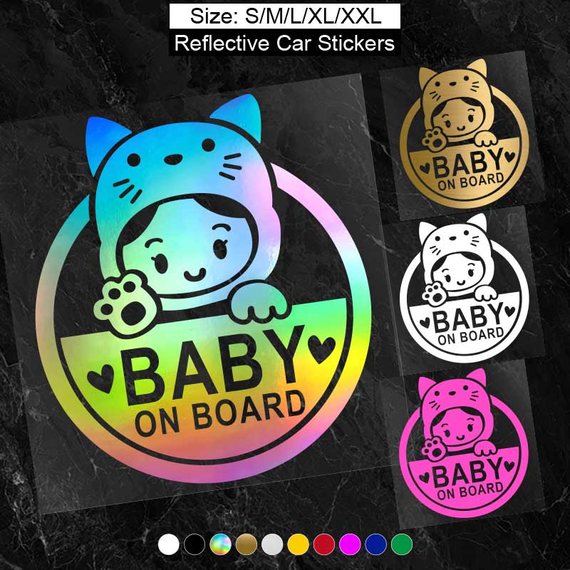 9 Kids Decals Baby On Board Funny Car Vinyl Stickers For Cars Body