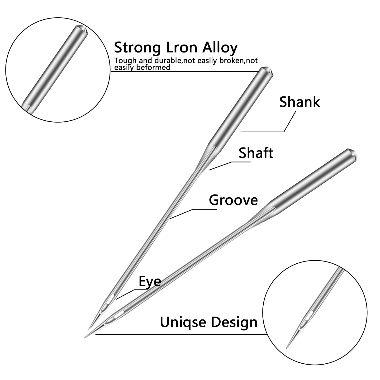  10Pcs Triangle Sewing Needles Large Eye for Fabric-Sewing  Needle for Leather-Sewing Needles for Sewing Machine-Sewing Needle for  Thick Fabric-Leather Accessories Crafts (Small)