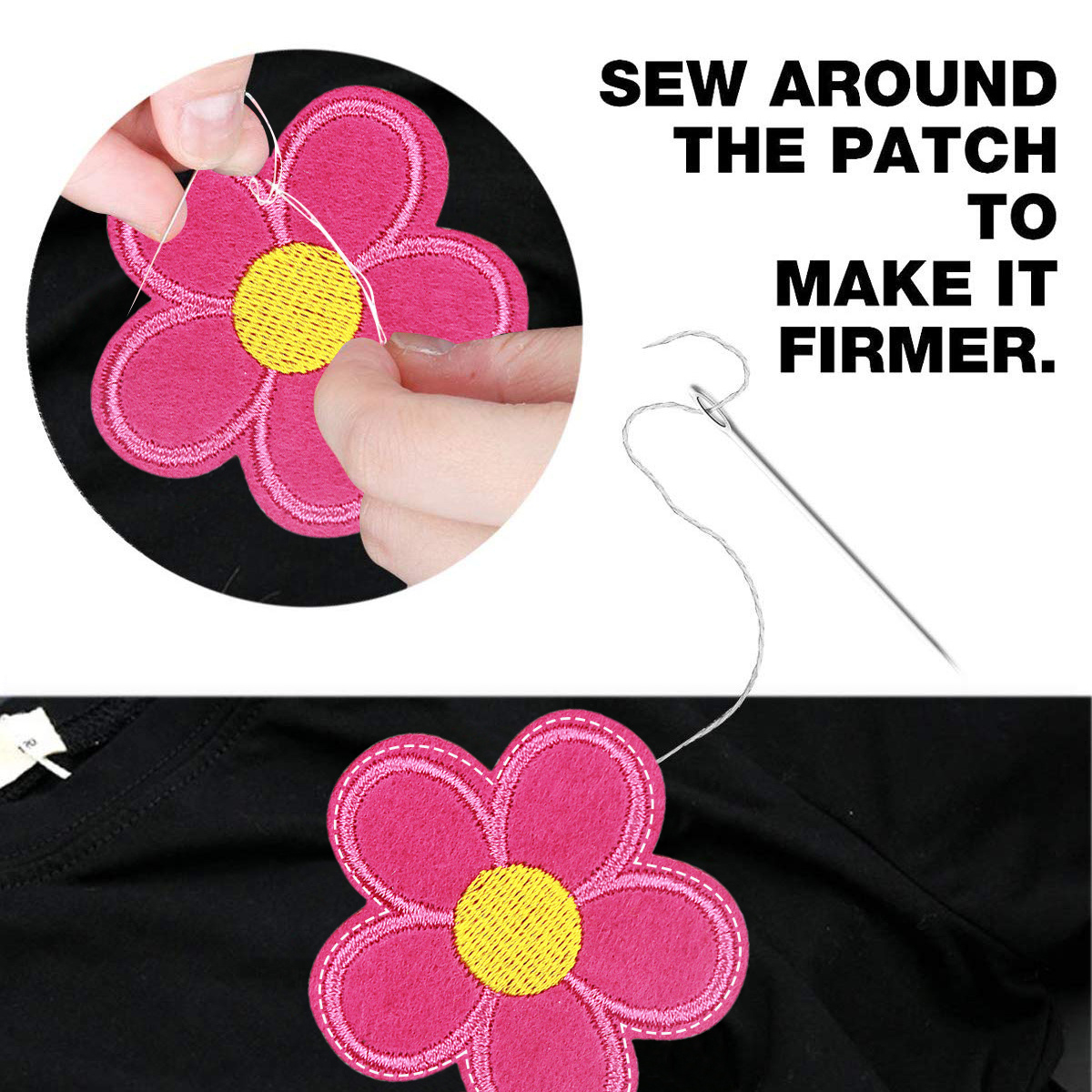 Embroidery Daisy Sunflower Flowers Sew Iron On Patch Badges - Temu