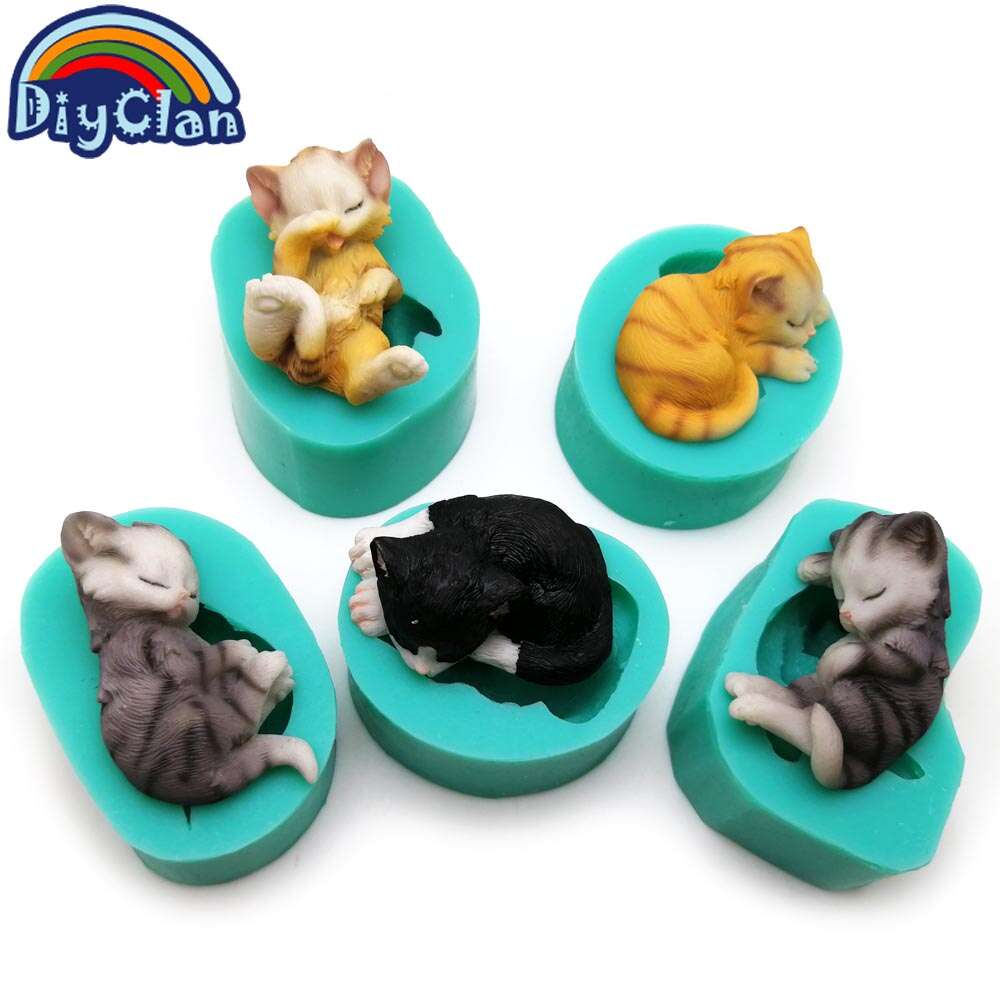 3D Cute KT Cat Silicone Molds DIY Cake Decorating Tools Cupcake