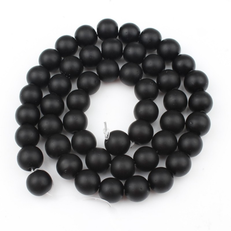 Black White Dull Polish Matte Onyx Beads For Jewelry Making - Temu