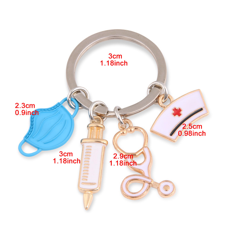 Key Pendant Metal Keychain Keyrings for Car Keys Decoration Backpack  Hanging Stethoscope Alloy Nurse 