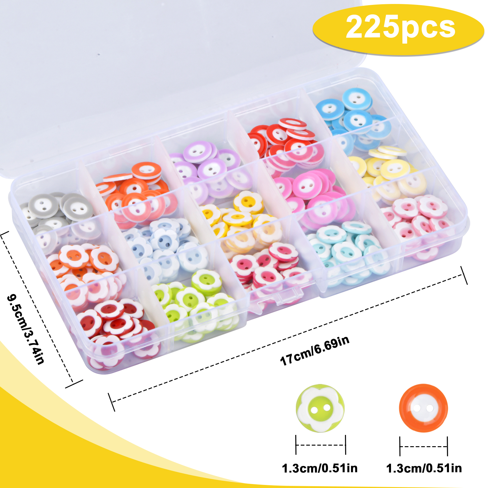 660pcs Buttons Mixed Resin Buttons Assorted Colorful Buttons Plastic Round  Ridge 2/4/6 Holes Sewing Buttons