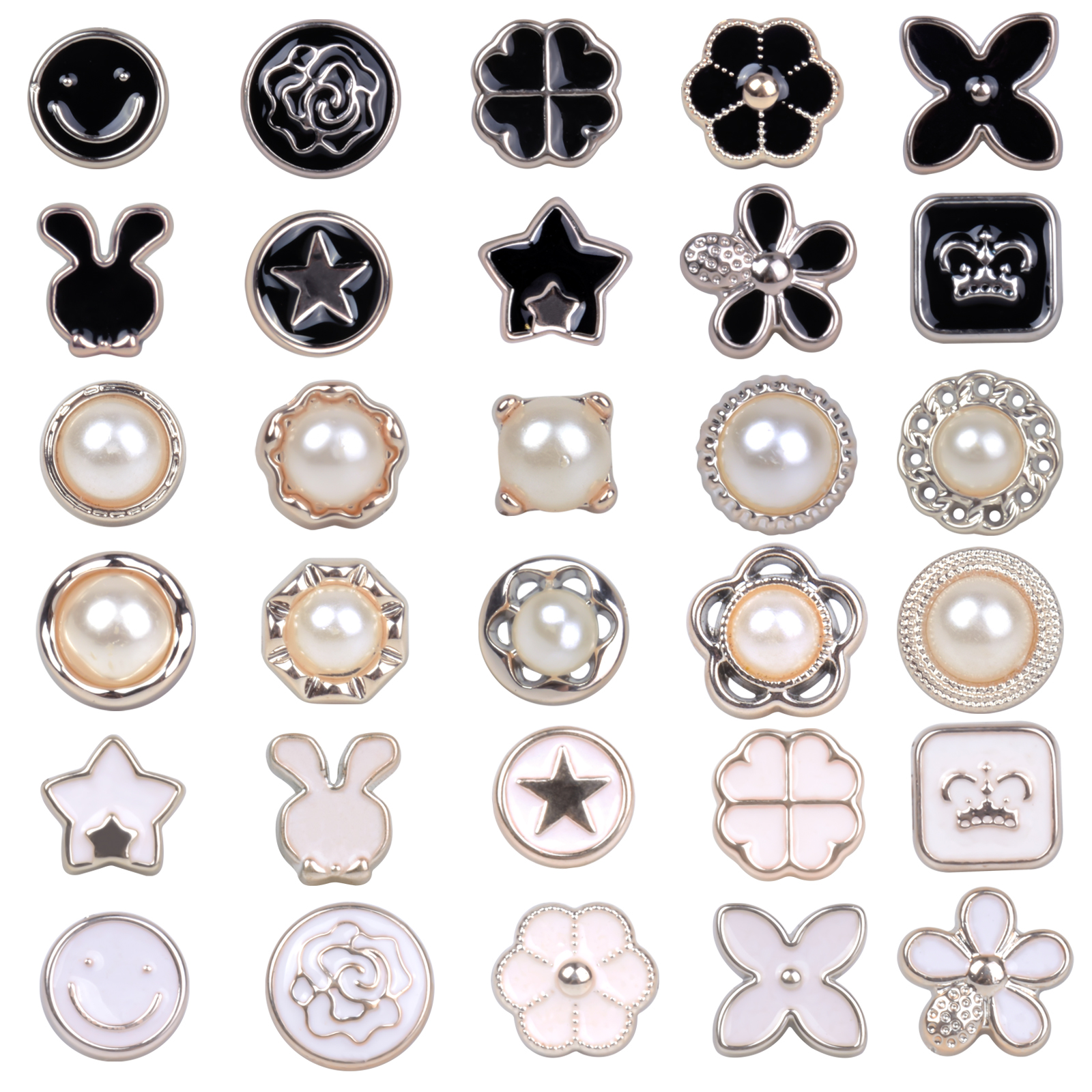30Pcs Women Shirt Brooch Buttons For All Clothes Hat Decoration