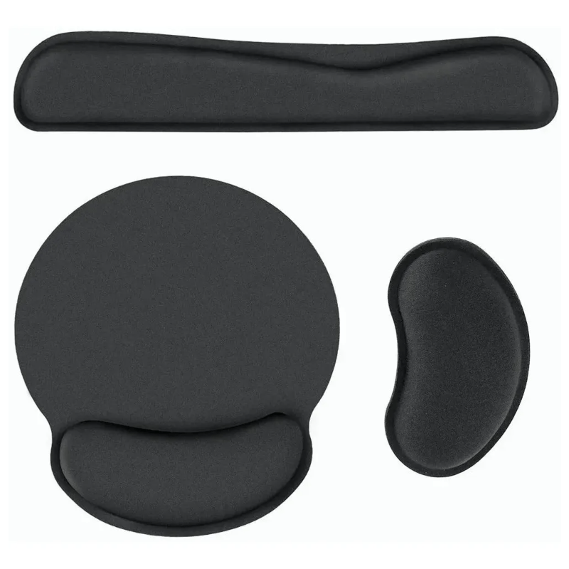 Memory Foam Mouse Pad Mat with Wrist Rest (Black)