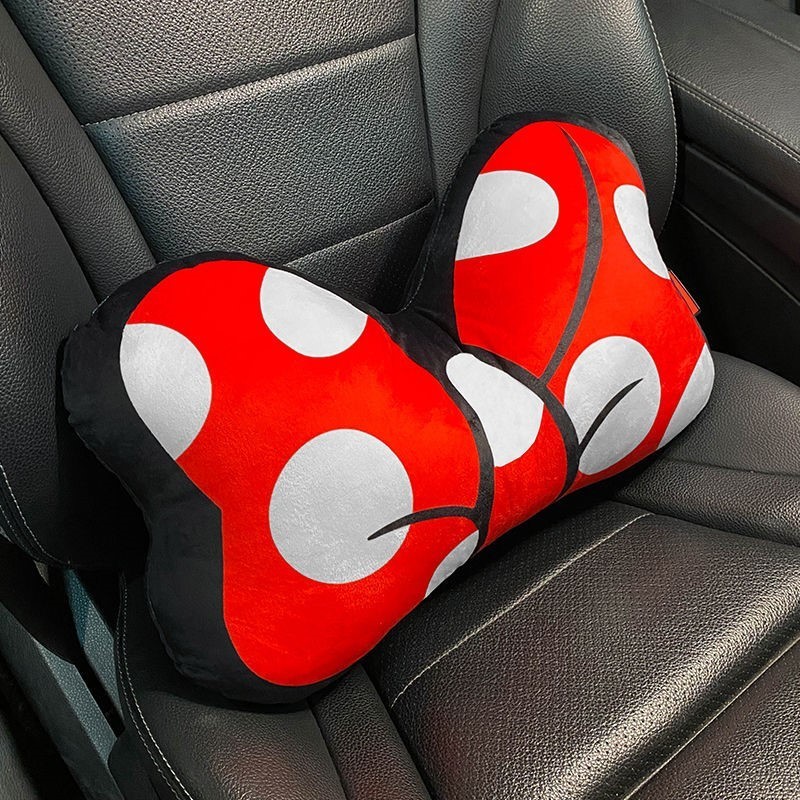 1pc Bow Design Car Lumbar Support Pillow