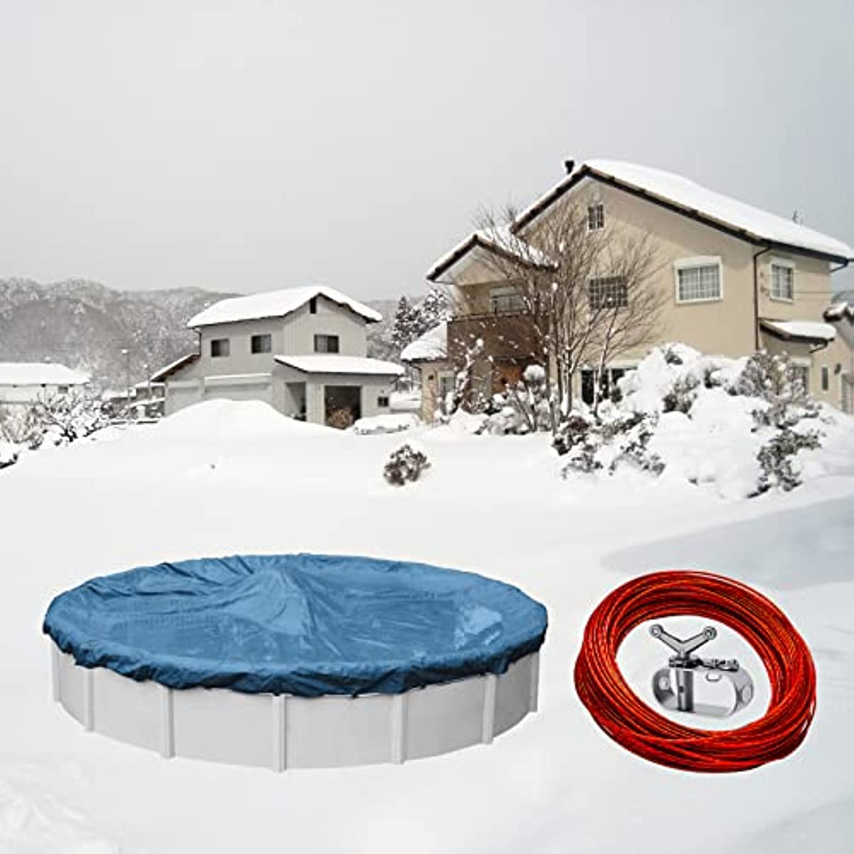 Pool Cover Cable Winch Kit Winter Cover Wire Ratchet Round - Temu