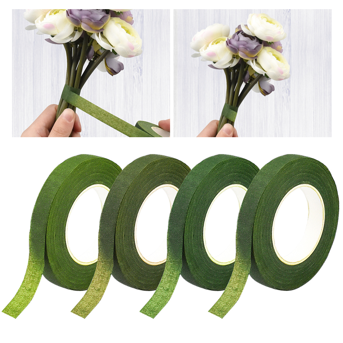 3 Pieces Floral Crepe Ribbon Green Flower Bouquets Adhesive Floral Ribbon  Floral Ribbon Floral Ribbon Tape Flowers Wrap Ribbon Floral Wire Tape for  Bouquets DIY Crafts : : Arts & Crafts